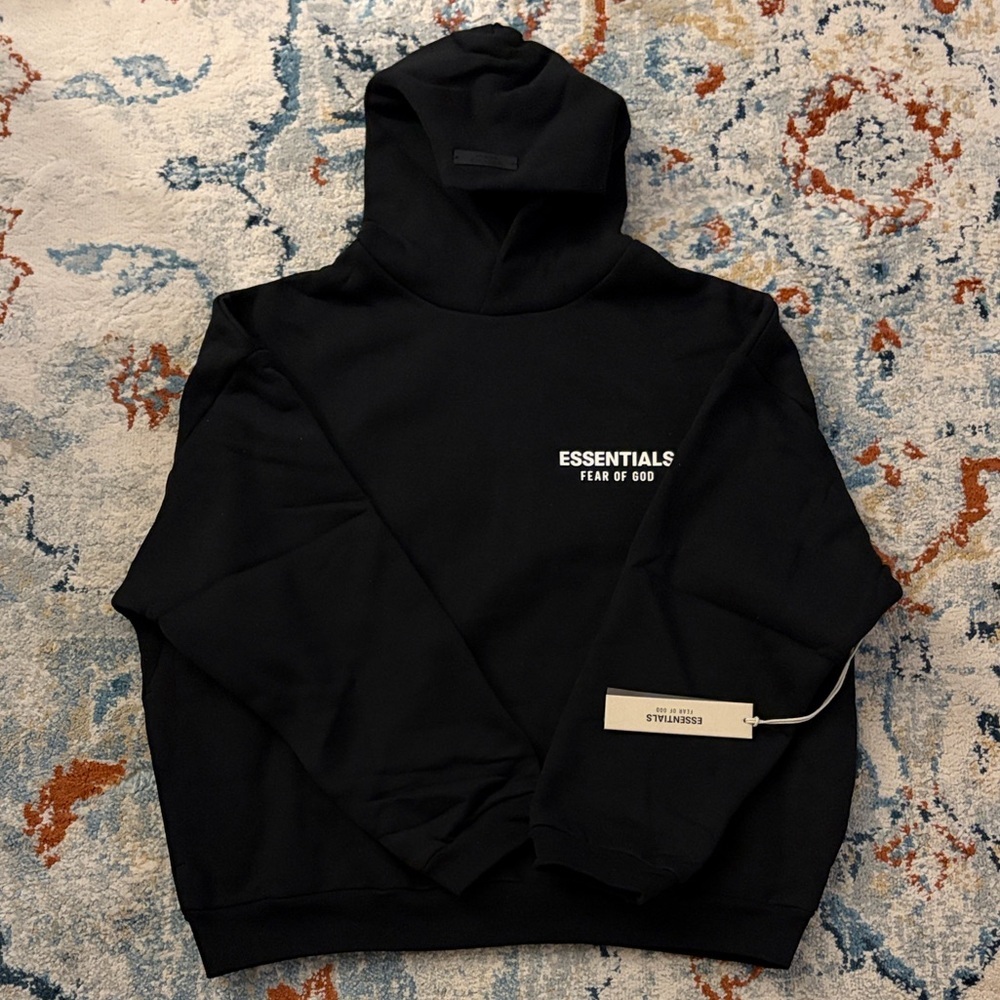 Essentials fear of god hoodie black size xl